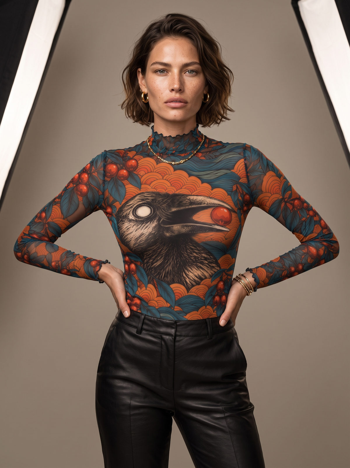 BOHO Ravenberry Mesh Top