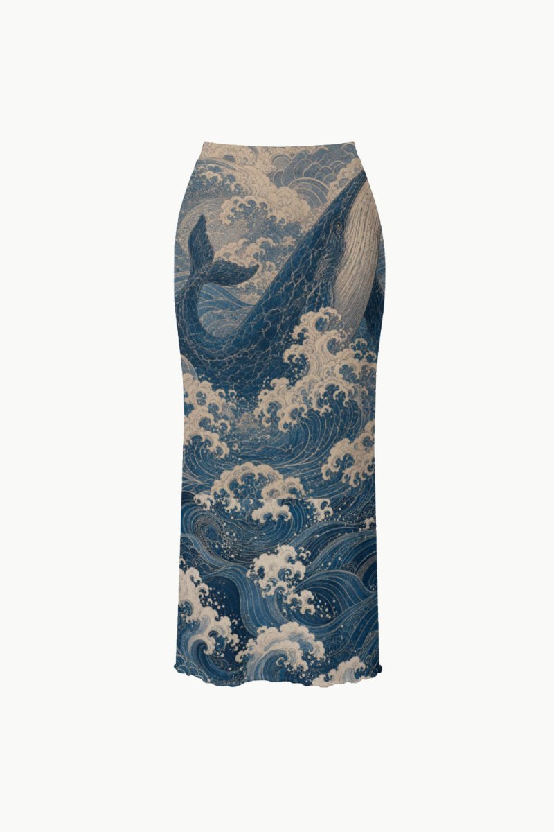 Blue Ocean Mesh Skirt Set, sheer Japanese Wave Two Piece - rage quit