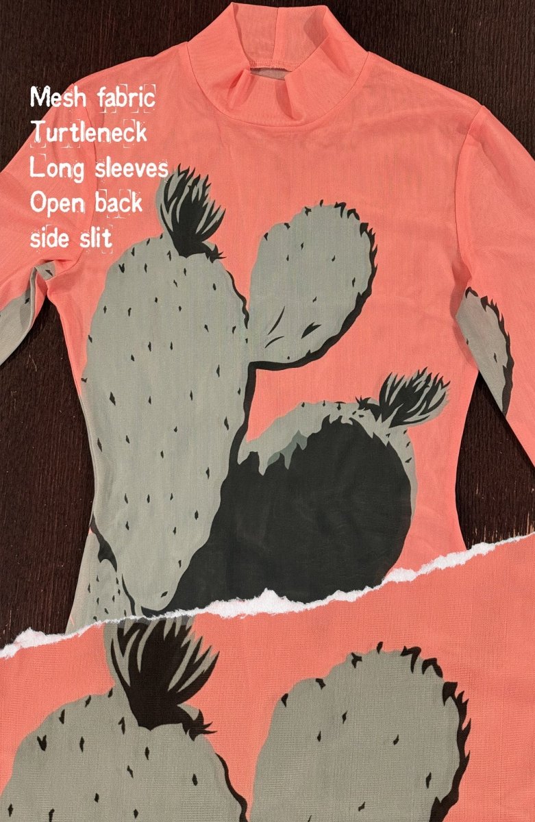 Cactus sheer cover up mesh dress - rage quit