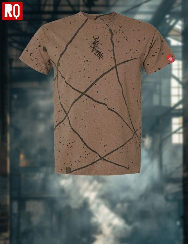 Centipede splatter brown shirt, grunge style, punk style, goth tee - rage quit