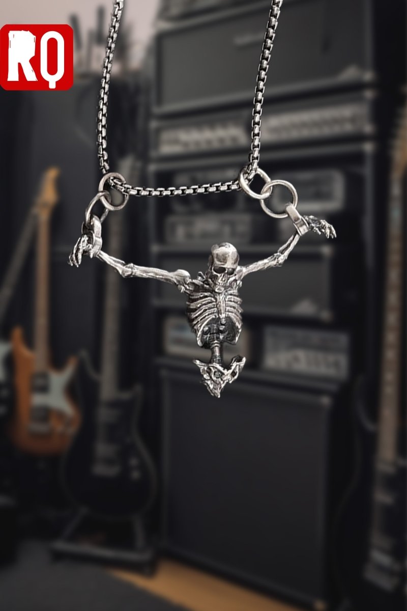 Hang skeleton necklace - rage quit