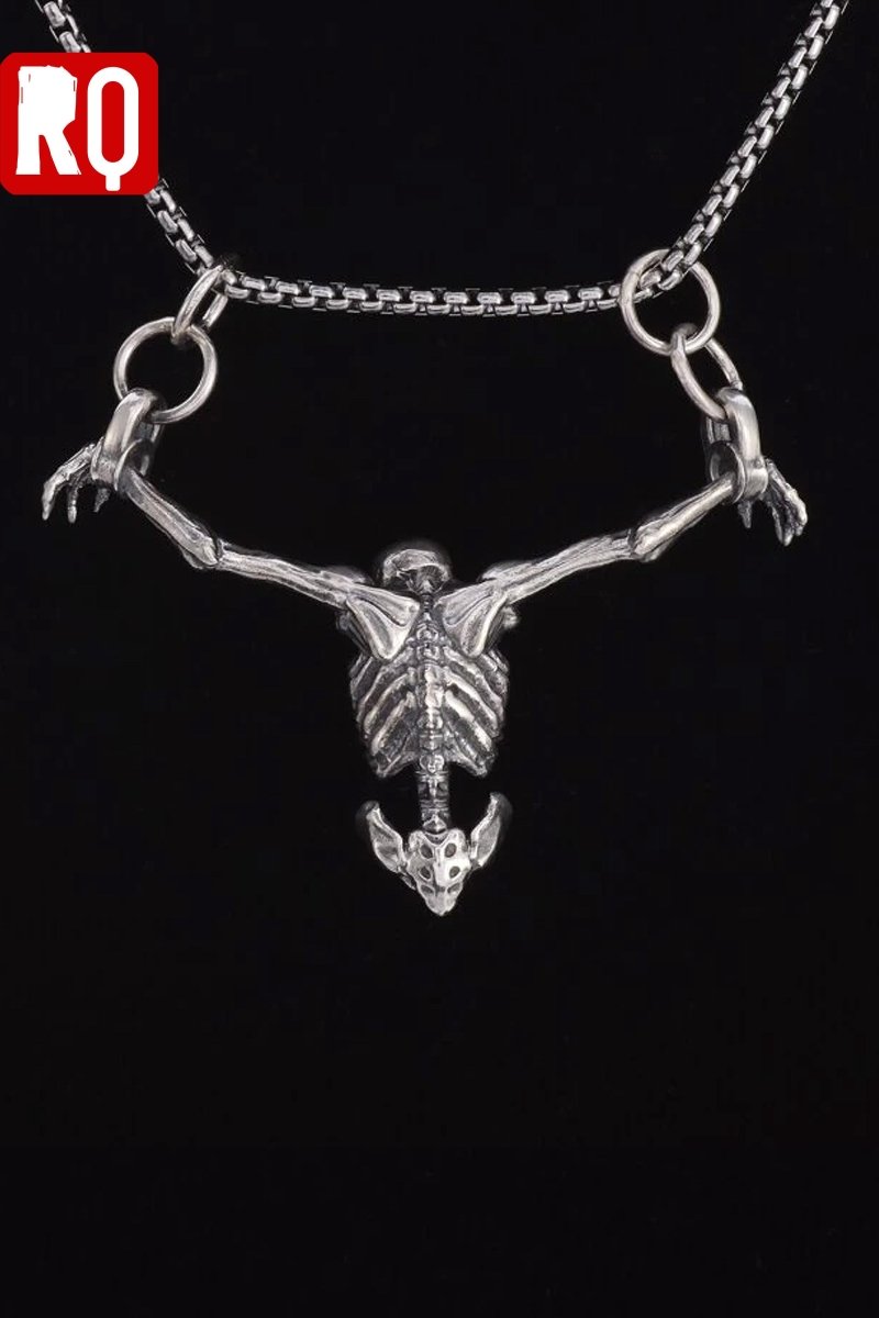 Hang skeleton necklace - rage quit