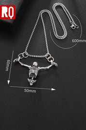 Hang skeleton necklace - rage quit