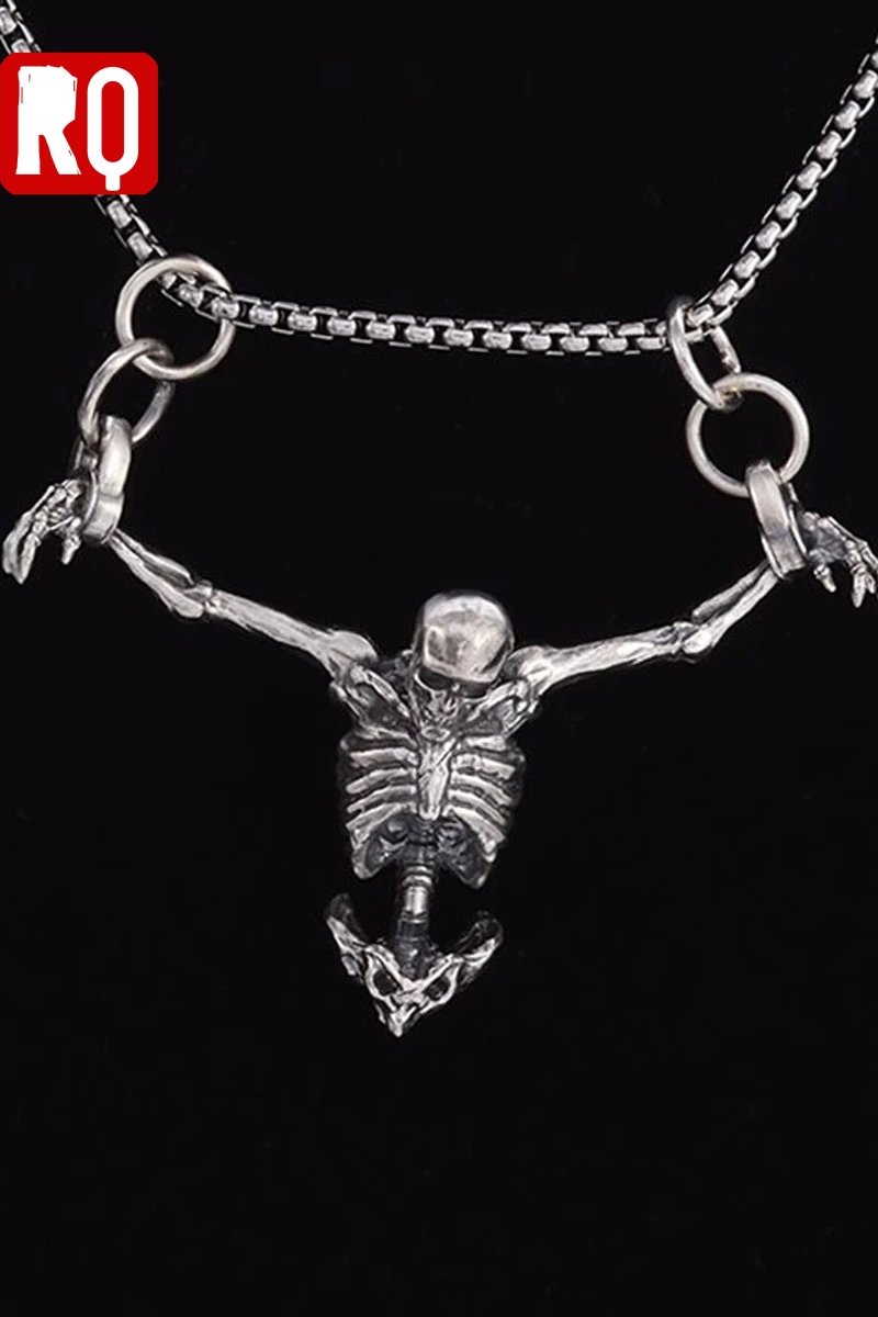 Hang skeleton necklace - rage quit