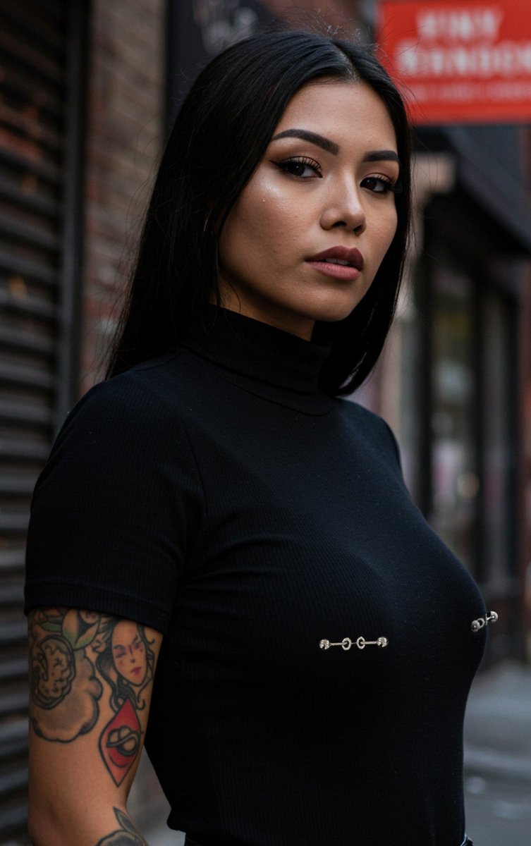 Pierced turtleneck shirt, sexy bodycon shirt with nipple piercing - rage quit