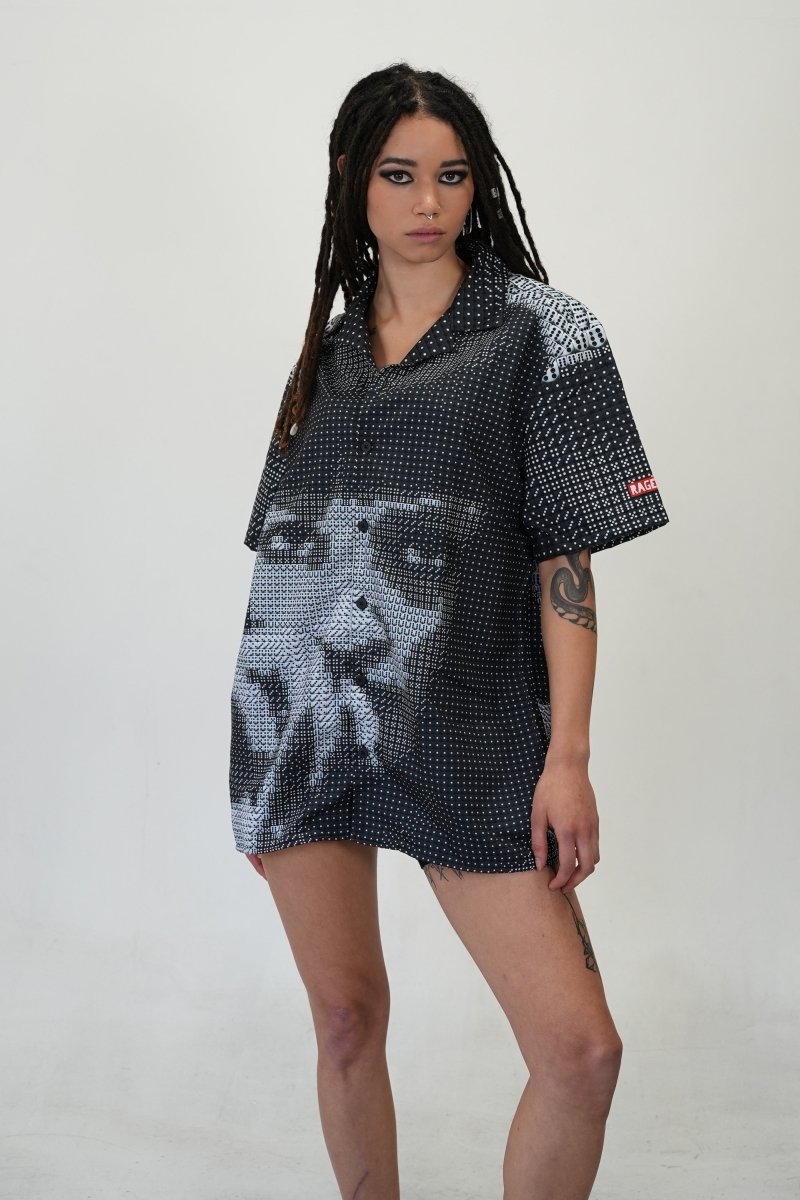 PULP dice art button up Unisex button shirt - rage quit