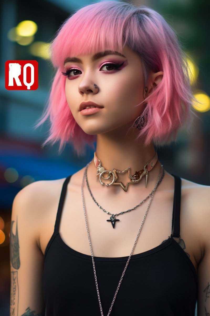 Punk Hollow Star leathers choker - rage quit