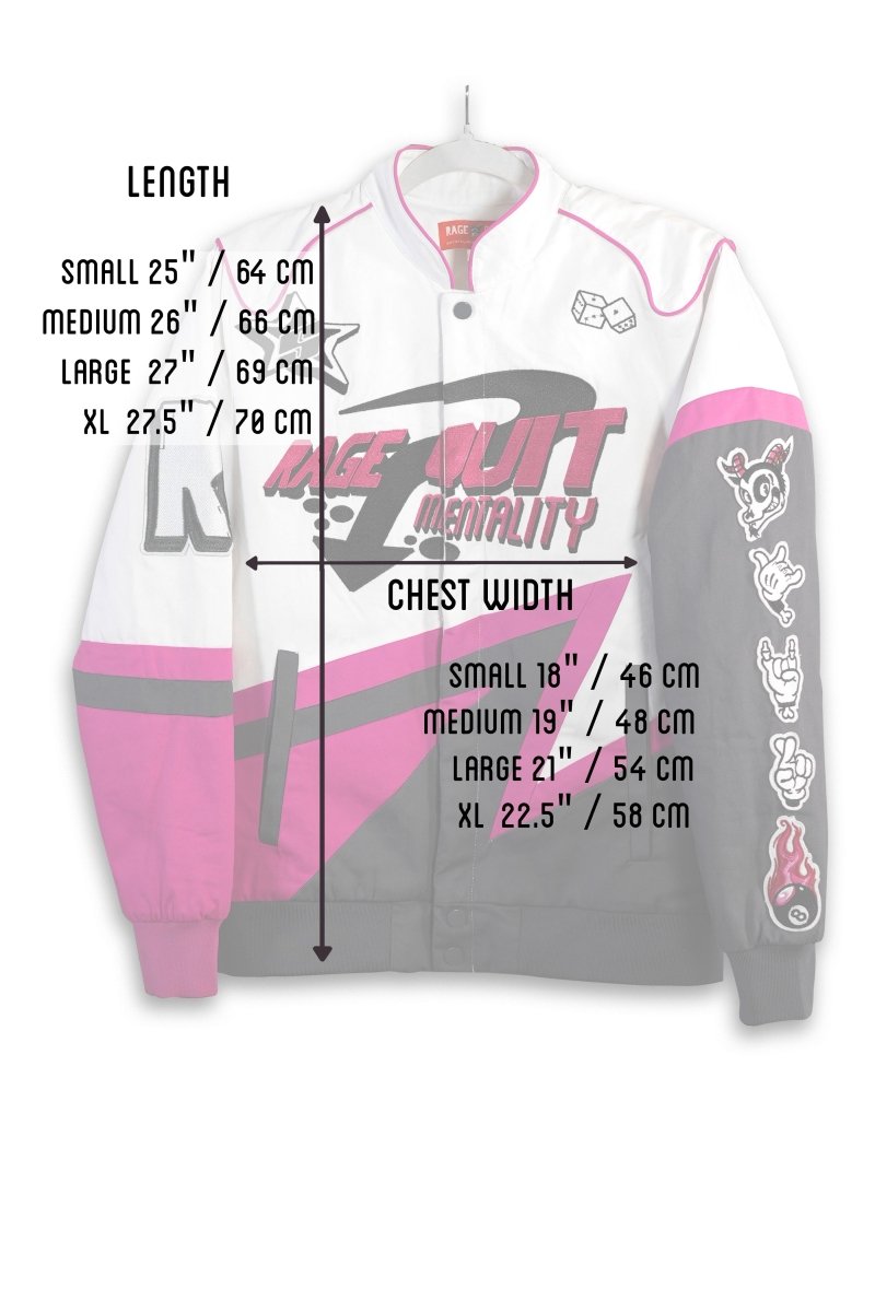 RQ racer Jacket, high quality embroidery, pink lining, unique piece - rage quit