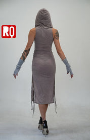 Ruched Drawstring mini dress, dune inspired, rave outfit, burning man - rage quit