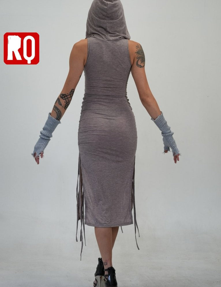 Ruched Drawstring mini dress, dune inspired, rave outfit, burning man - rage quit