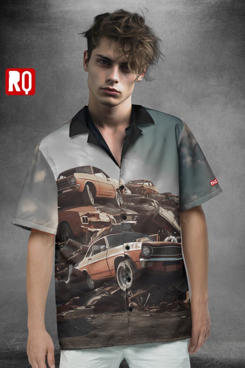 Scrap yard Unisex button shirt - rage quit