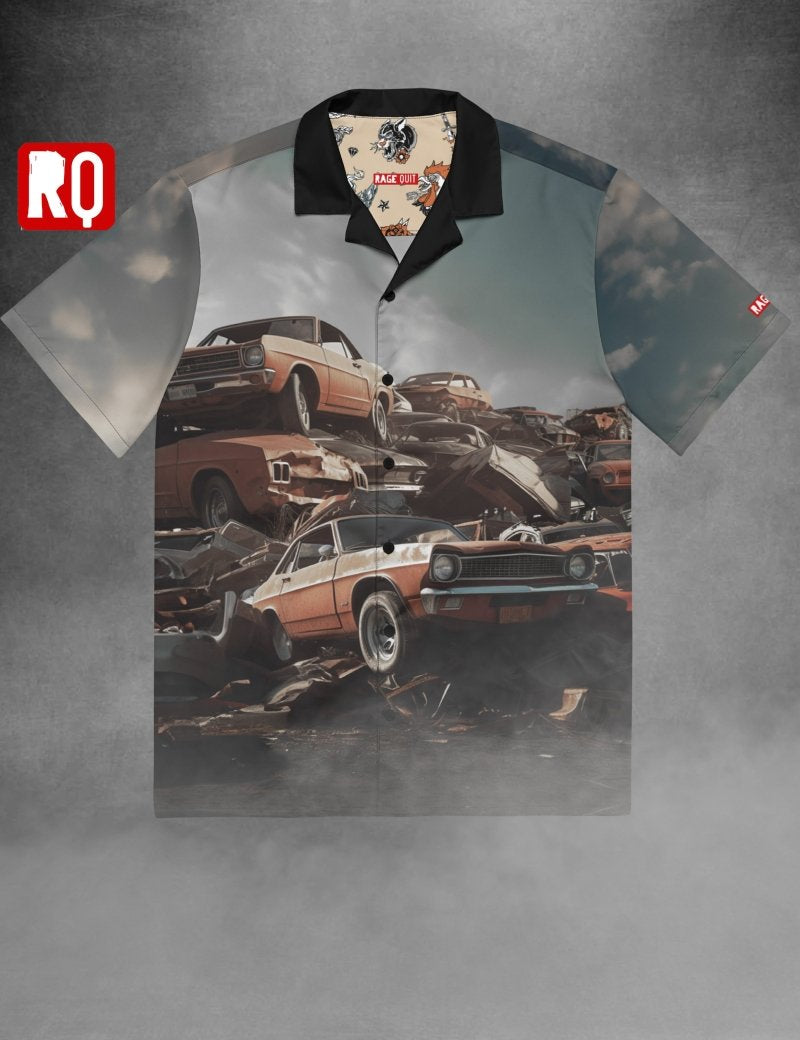 Scrap yard Unisex button shirt - rage quit