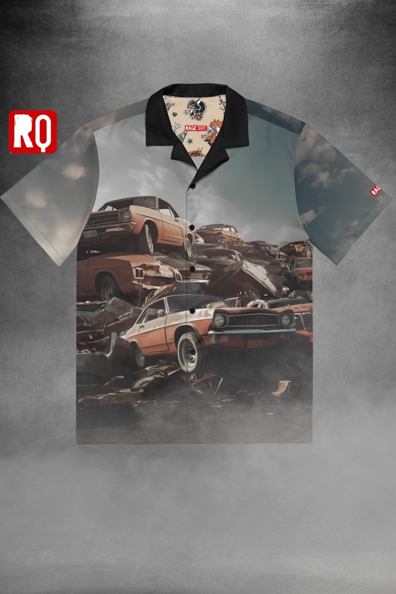 Scrap yard Unisex button shirt - rage quit