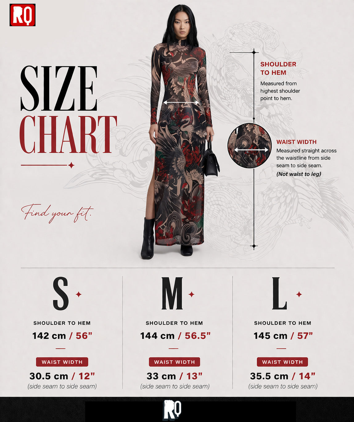 Japanese Crane mesh bodycon dress