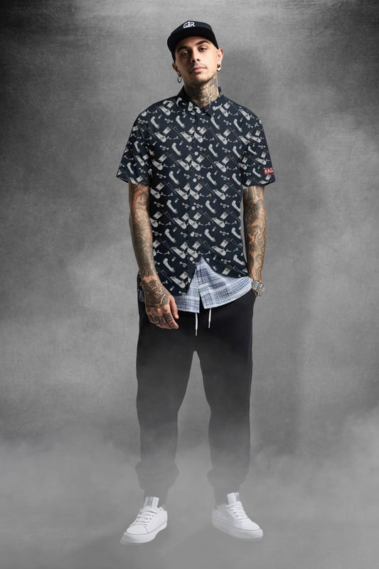 Skate park veteran button up shirt - rage quit