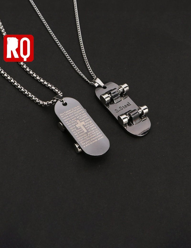 skateboard necklace - rage quit