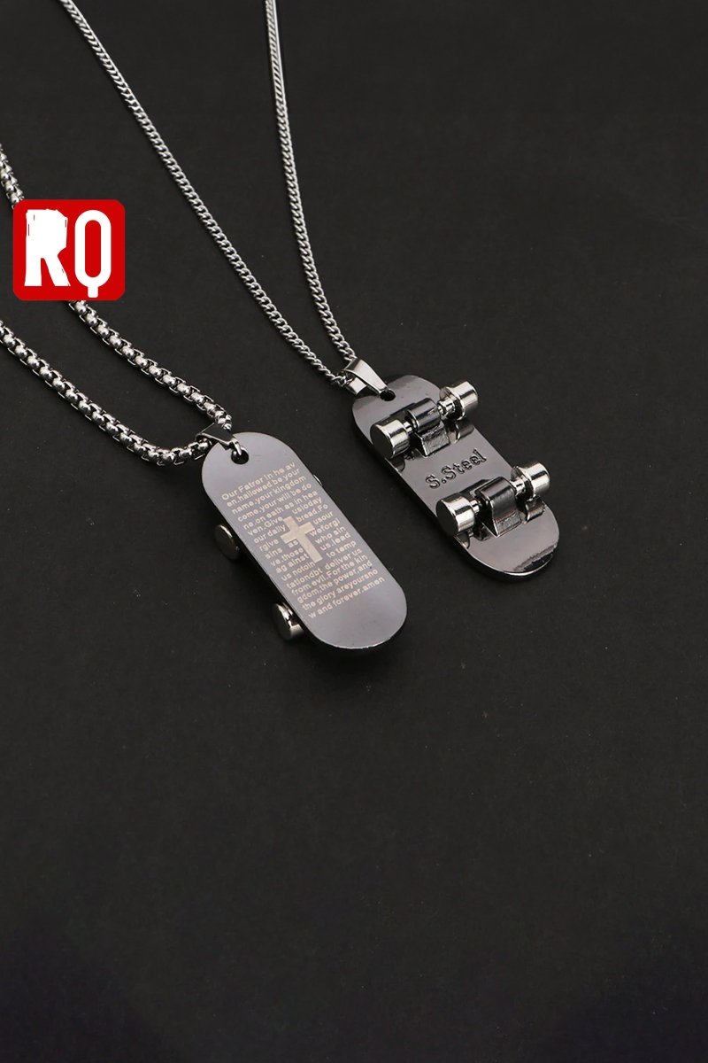 skateboard necklace - rage quit