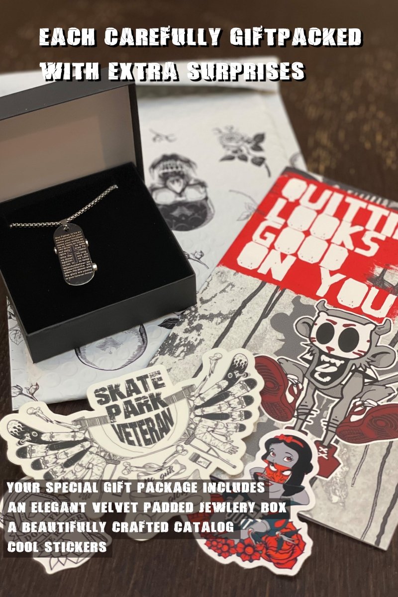 skateboard necklace - rage quit