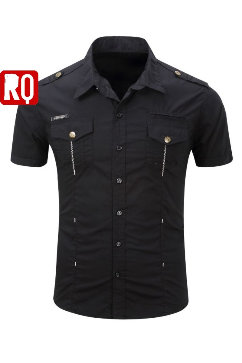 stylish black button up shirt - rage quit