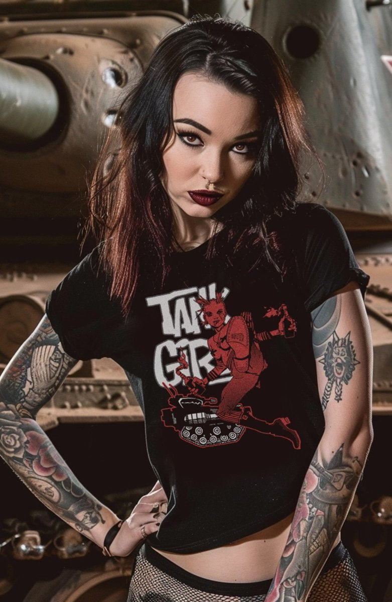 Tank girl shirt, 2 colors print, cotton shirt, retro vintage grunge style - rage quit