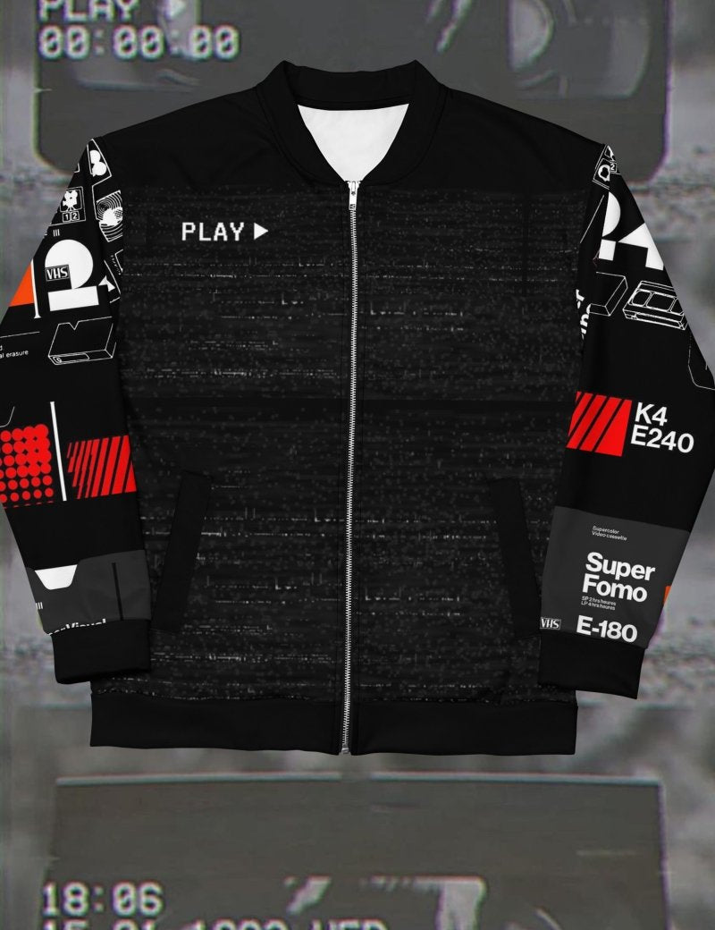 VHS Cassette Unisex Bomber Jacket - rage quit