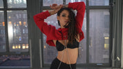 women long sleeves hooded crop top, bust out cut with decorative chains, punk attitude hoodie - rage quit