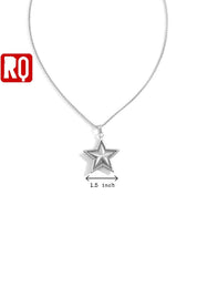 Y2K silver star pendant necklace - rage quit