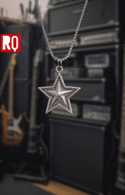 Y2K silver star pendant necklace - rage quit