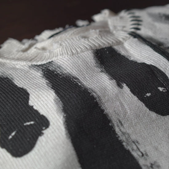 Distressed knitted sweater, y2k sweater, ghosts design